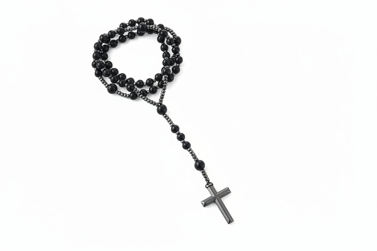 Black Prayer Rosary