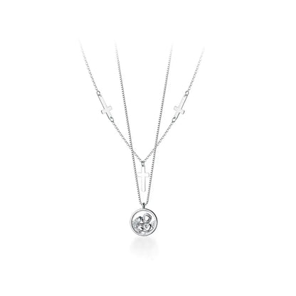 925 Silver Vintage Cross Pendant Necklace